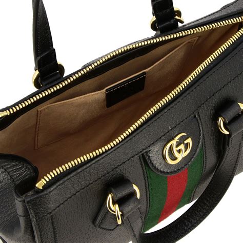 Gucci: borsa con coulisse in pelle nera 